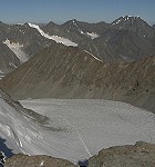 Вид на ледник "Арбуз" с перевала Делоне.