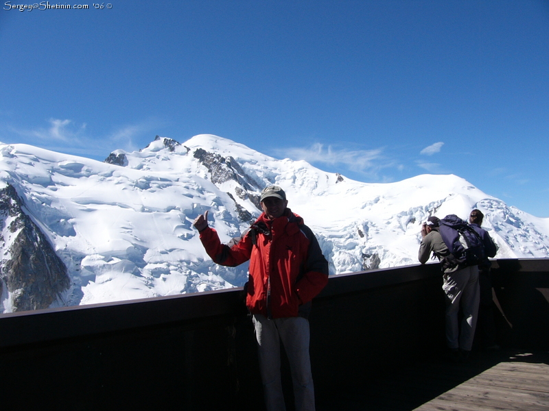 Aiguille-du-midi. 3842m. View of Mont-Blanc.