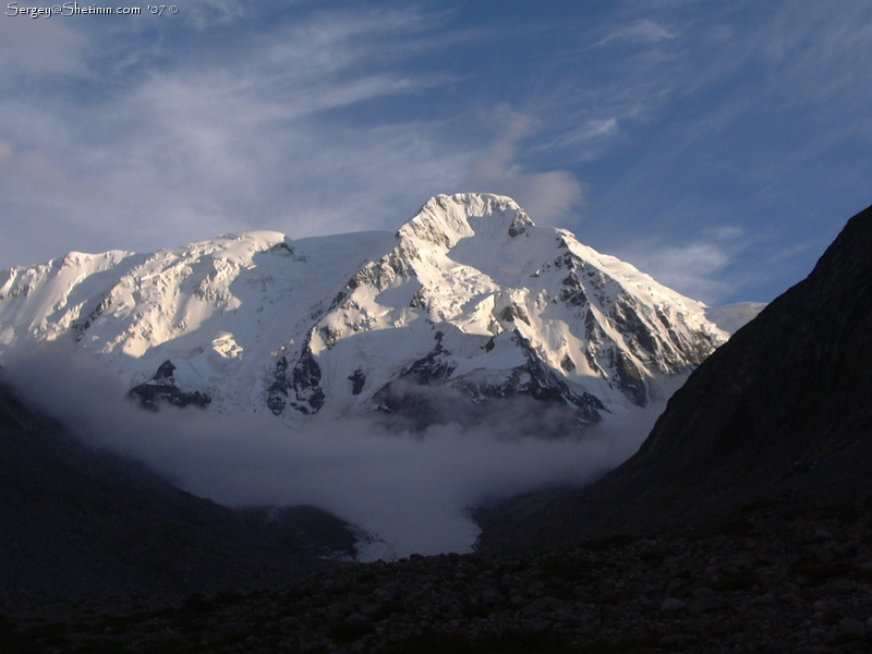 Evening view of Karakol Peak.