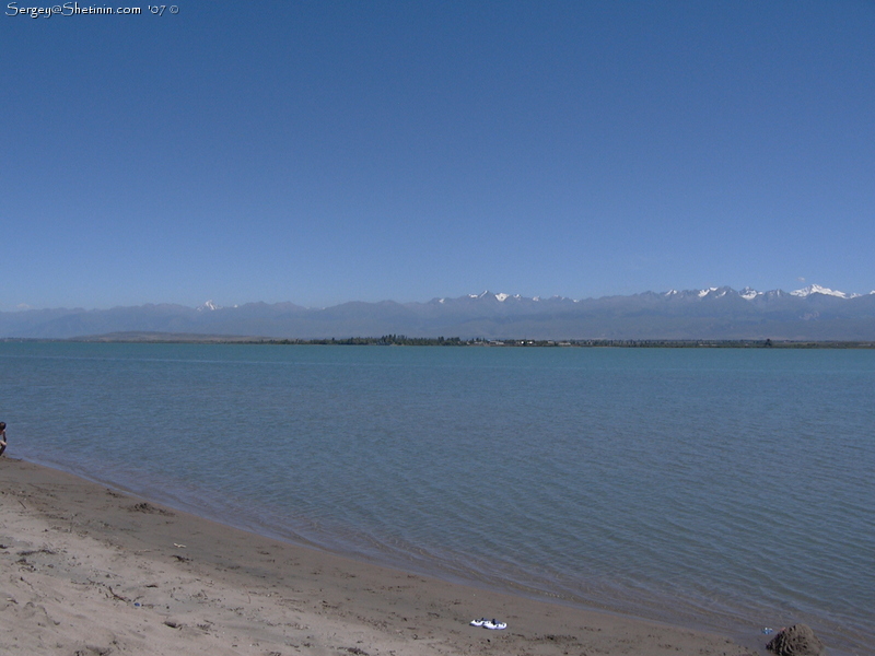 Issyk-Kul Lake. Koisara (Koysary) in front of Djergalan bay from Mayak side