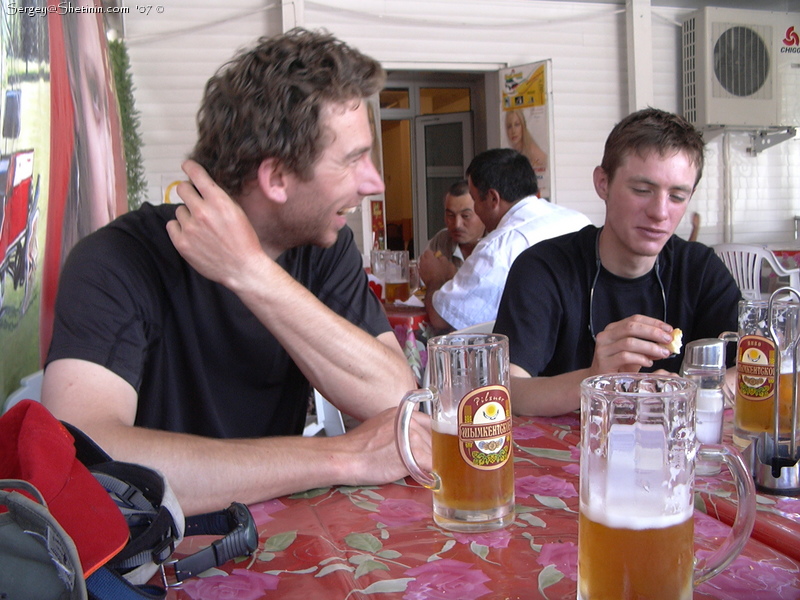 Karakol. Cafe. Beer. Greg and Erwin.