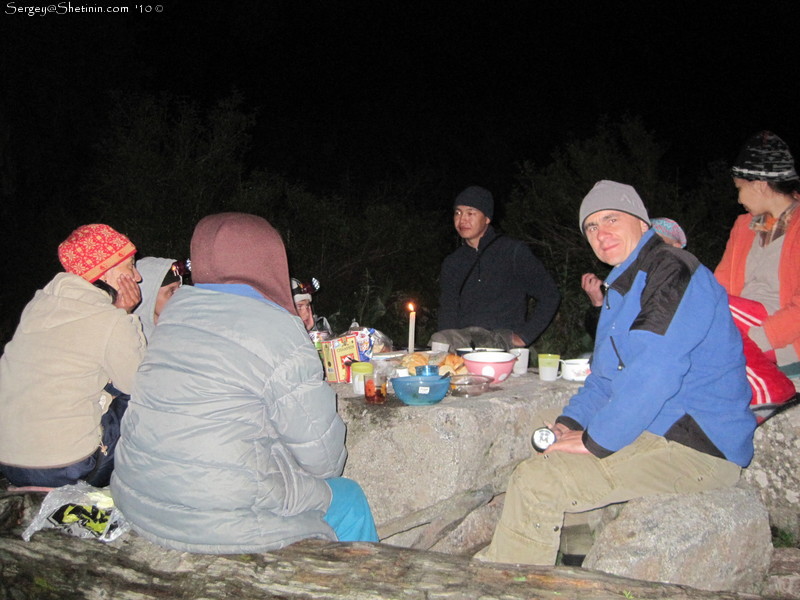 Dinner with candles at first overnight.