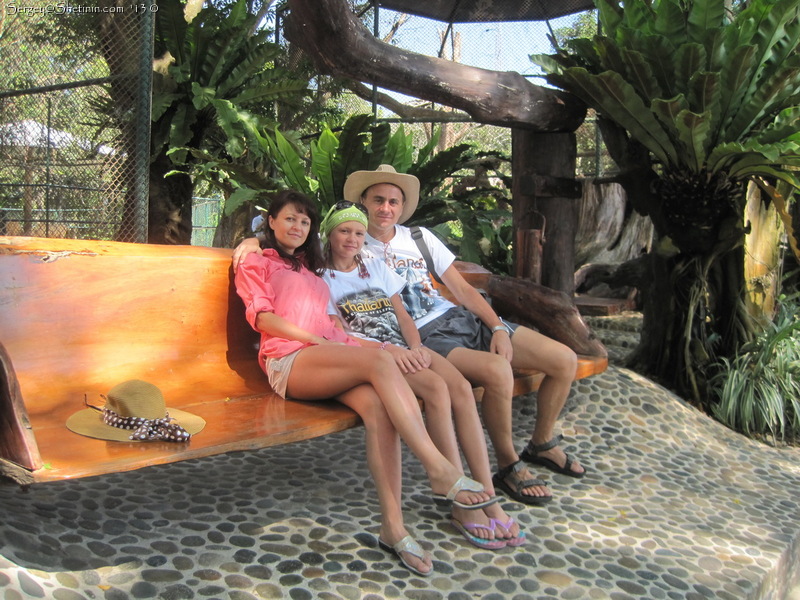Our happy family in the zoo not far from Pattaya
