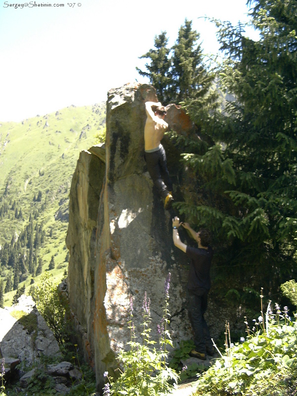 Rock climbing.