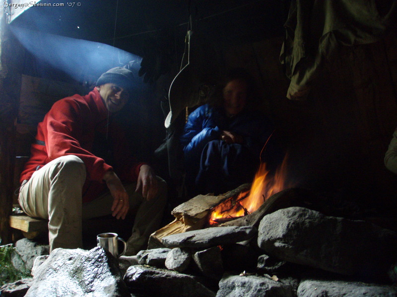 Inside of the hut "Sirota".