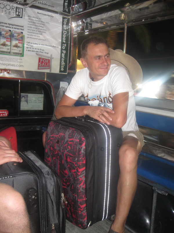 In the 'tuk-tuk' taxi on the way to hotel