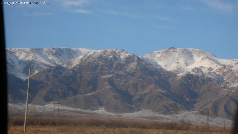 Road exit from Boomskiy valley. Winter way Bishkek-Karakol.