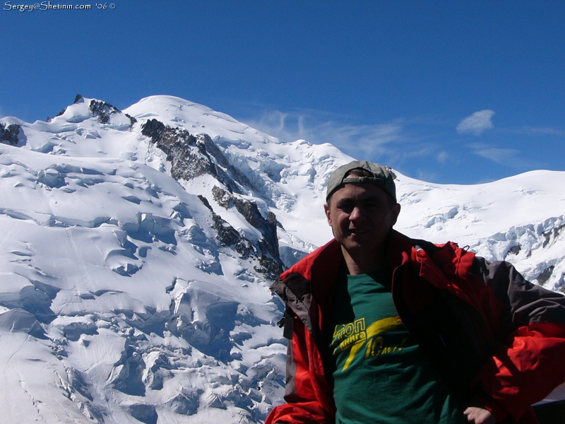 Aiguille-du-midi. Me and Mont-Blanc.