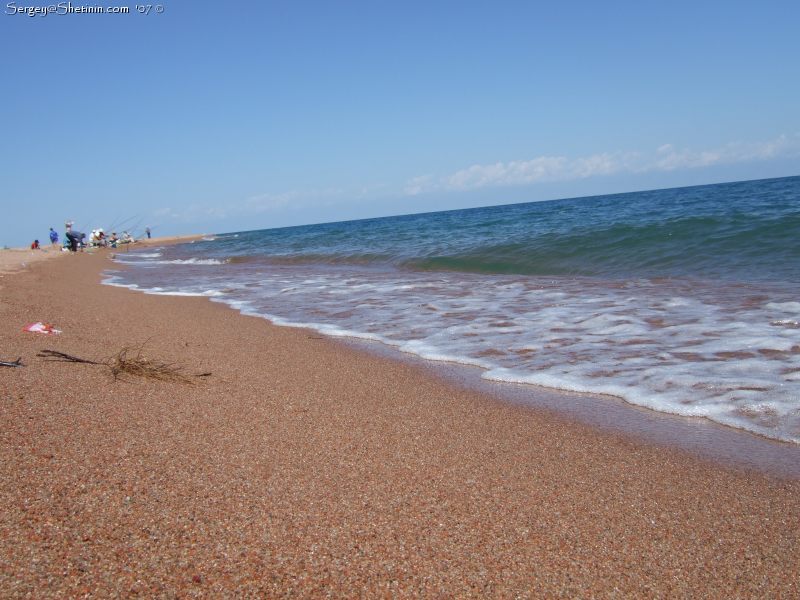 Fishermen along the Issyk-Kul Lake shore.