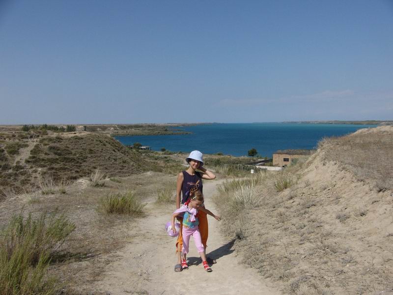 Morning walk to Issyk-Kul Lake.