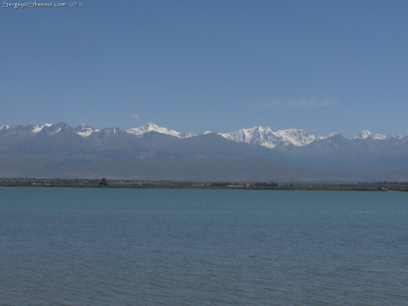 Lake Issyk-Kul. Karakol Peak and Oguz-Bashi Peak (Eltzin Peak)