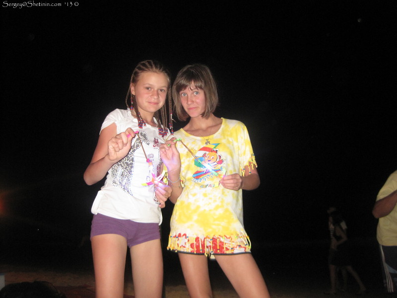 Lyuba and Olya. Evening on Koh Samet Island. Thailand