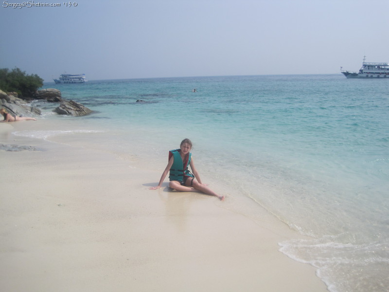 Lyuba on the beach of Koh Rin Island