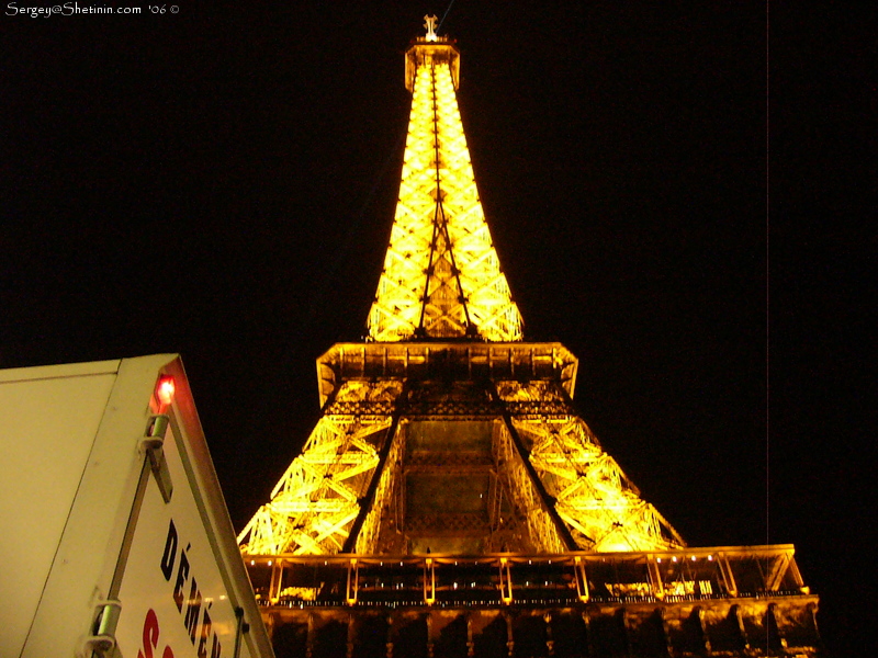 Paris. Under Eifel Tower in the night.
