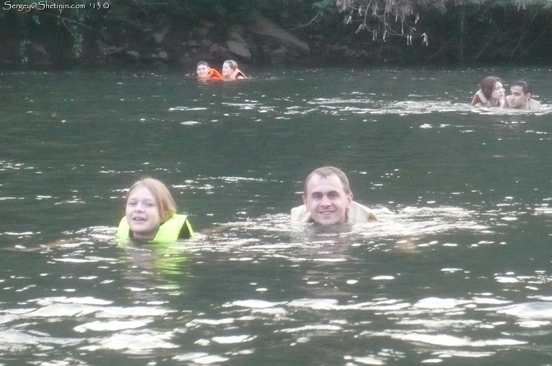 River Kwai rafting. Lyuba and me