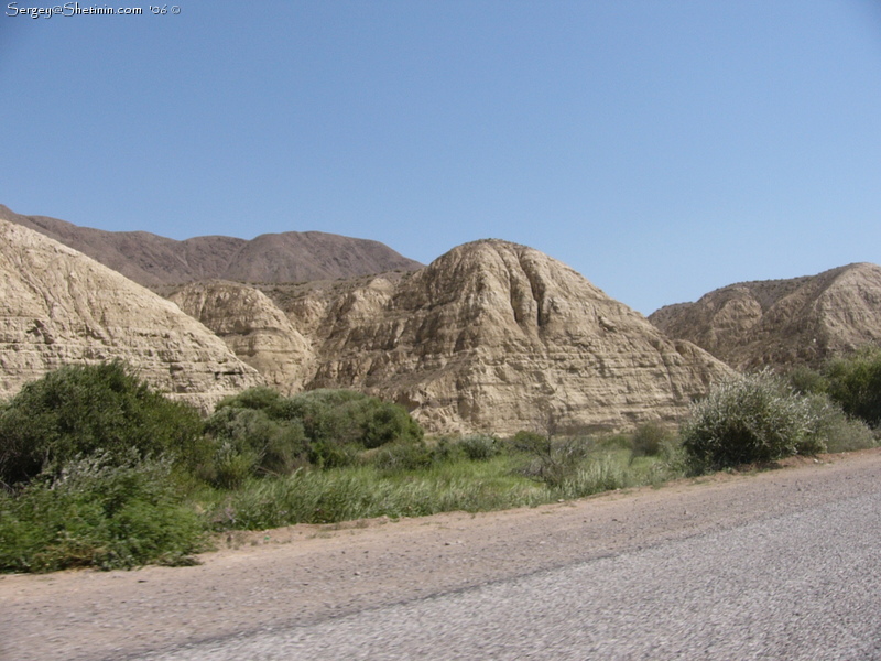 The road Bishkek - Karakol. Hills. Near Balykchy (Rybachye)