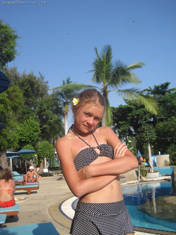 My beautiful daughter Lyuba near the pool. Pattaya