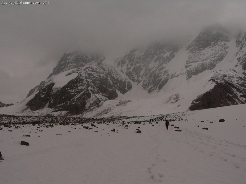 Going down by the glacier