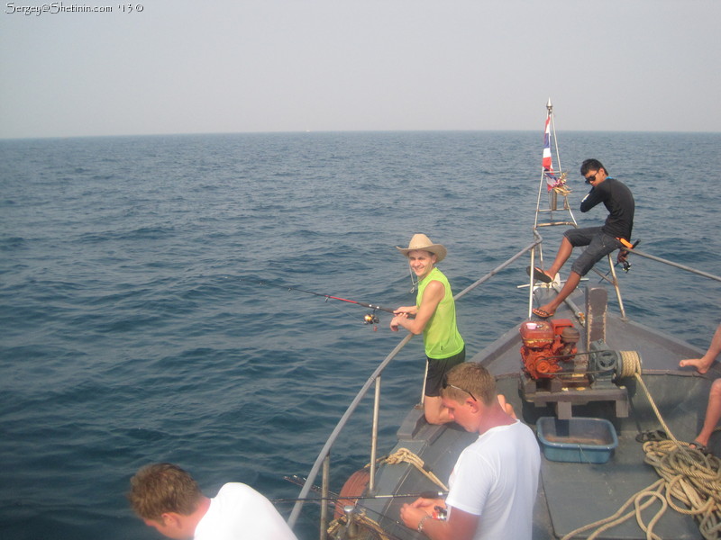 The sea fishing start in Siam bay, Thailand