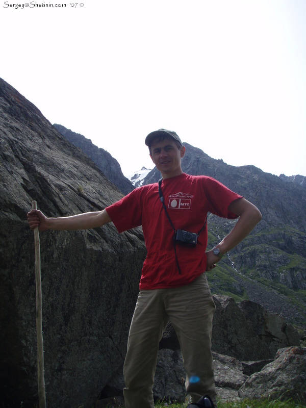 Me, shepherd's stick and Karakol valley.