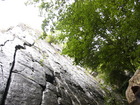 The road brought us to the rock. We decided to go to the top of this rock not climbing like alpinists but going around and up.