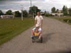 More and more work was for me these days - I had more passengers every day. To check the quality of wheelbarrow Lyuba asked her grandmother to sit with her and we found that vehicle was good enough for heavy workload.