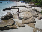 Two days we observed one woman anorexic walking along the sea shore. Not sure what is pleasant in such a life. Probably she feels better herself on Koh Samed Island.