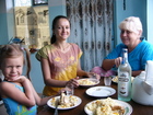 Zhanna's mother cooks very tasteful 'plov' (pilaw, pilau, pilov). We had it two or three times during the time we had there.