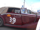 I am in Aston Martin Lagonda M45. I had a chance to sit in the wonderful old retro car Aston Martin Lagonda M45.