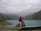 In one of cloudy days in Chamonix we had a drive further into the mountains. And at some point we crossed the border between France and Switzerland. After that we drove up to the altitude 3000m by the good road. That was amazing to see what we saw - the huge dam was erected to keep the beautiful lake between the mountans.