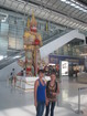 Lyuba and Zhanna in Bangkok airport before the departure to Novosibirsk. The huge statues to some monsters and fantastic dragons were installed in different places...