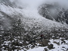 The wet snow was falling down, we were going down from the pass too. Level of snow seems to be lower than yesterday, that was a good news and we continue our descent with the hope about the better weather.