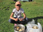 At the last stop in Arashan valley we collected some mushrooms. It was time to cook dinner and Lyuba helped us to clean mushrooms for cooking soup. The dinner was very tasteful this day at Altyn Arashan resort.