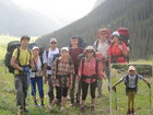 The morning 21 August 2010. Altyn-Arashan resort. We started our hiking down to Issyk-Kul valley. At photo frm left to right: Azat, Larisa, Volodya, Janyl, Sergey, Ainura, Askhat, Alina and Lyuba.