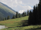 The beatiful view of Peak Palatka from Altyn-Arashan resort. Ainura climbed this almost 5000 meters peak a few years ago.