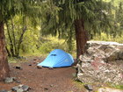 My tent was set under the big fir-tree at "Sirota" place. This tent was bought in 2004 and I have no any bad comments about this kind of tents. All was reliable and qualitative these years.