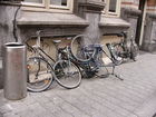 There are many bicycle parking like this. Some of bicycles are standing there for a few years I think.