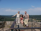 At the top tower of the Burg Grafenstein Castle. The view around.