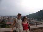 Hidelberg Castle is situated above the town and the good view of the streets and houses is from the fortifications (walls).