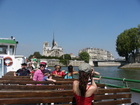 Our boat is near this famous beautiful cathedral - Notre Dam de Pari.
