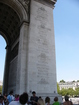 The list on the Arc walls is the enumeration of settlements, areas and regions which were conquested by Napoleon. Some russian names are there too.