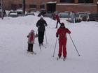 Zhanna and Lyuba have started skiing under the direction of Dmitry.