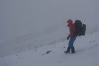 When we were ready to go down the weather became bad again. I used all my wind- and waterproof clothes and went down the pass.