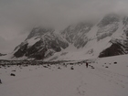 After discussion we decided to go back. The weather wasn't better and we moved down by glacier from peak Djigit.