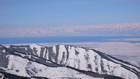 Issyk-Kul Lake in winter - the photo is taken in January 2008 from ski route of Karakol ski-base from altitude 2700m.