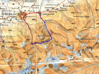 The map of our four-days trekking from Karakol via gorge Karakol to Ala-Kul Lake then trough Ala-Kul pass to Altyn-Arashan resort and then via Ak-Suu resort back to Karakol.
Red is our way by van.
Blue is our way hiking.
Overnights are marked with 1, 2, 3.
Day 1. Karakol town - Karakol valley - refuge "Sirota"
Day 2. Refuge "Sirota" - Ala-Kul Lake - pass Ala-Kul - overnight after the pass
Day 3. From overnight place to Altyn Arashan resort
Day 4. From Altyn Arashan to Ak-Suu resort via Ortok pass and then back to Karakol