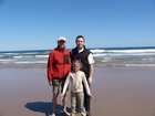 Фото на память: я (Щетинин Сергей), мой друг Эдриан Тиздейл и моя дочка Люба на берегу Северного моря, Великобритания (Англия)