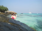 My beautiful wife and the wondeful landscape of Koh Rin Island,